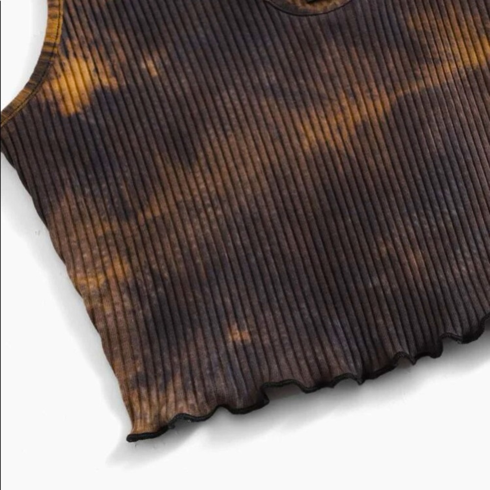 SHEIN Ribbed Acid Wash Cropped Tank Top